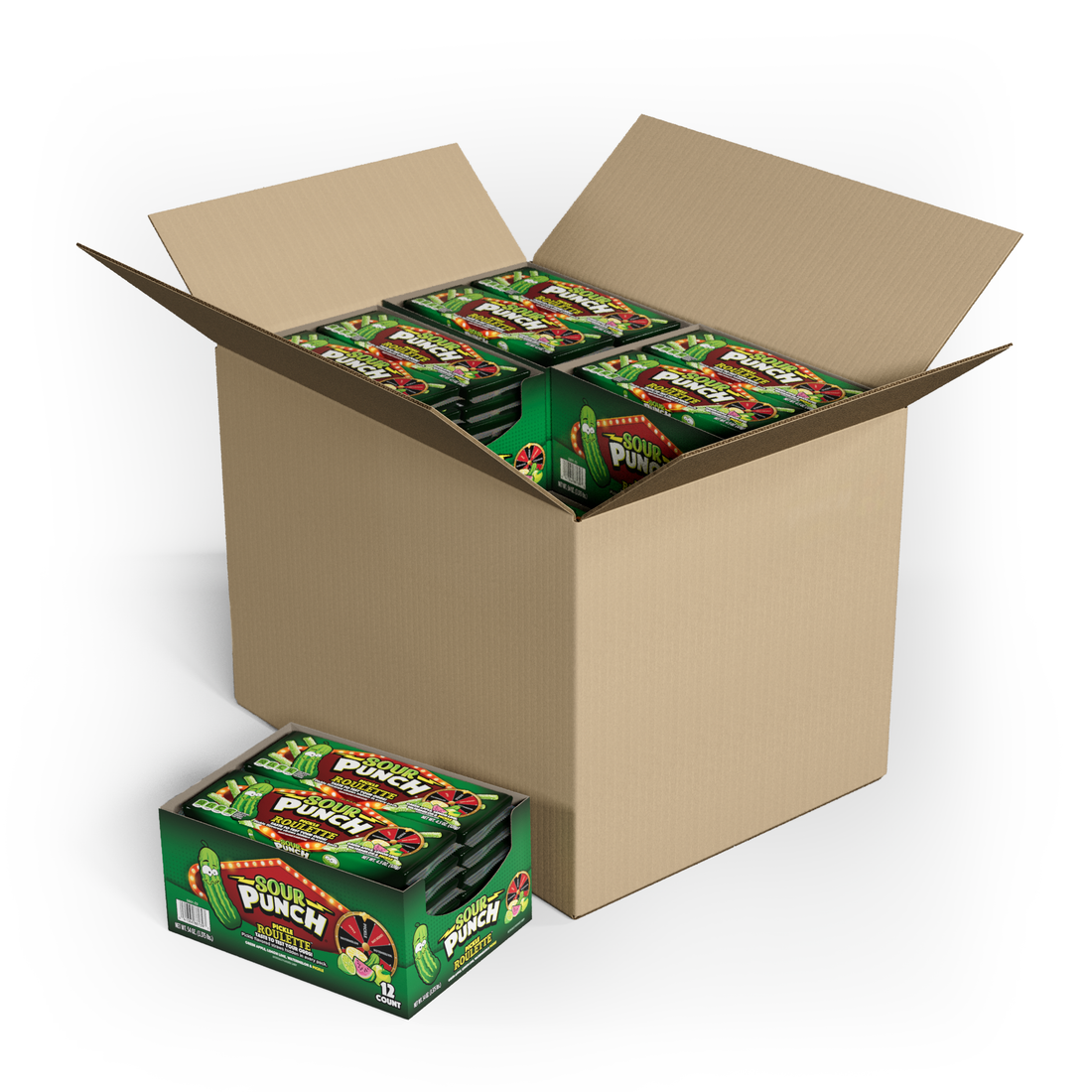 Wholesale Sour Punch Pickle Roulette Straws 4.5 Oz- Bulk