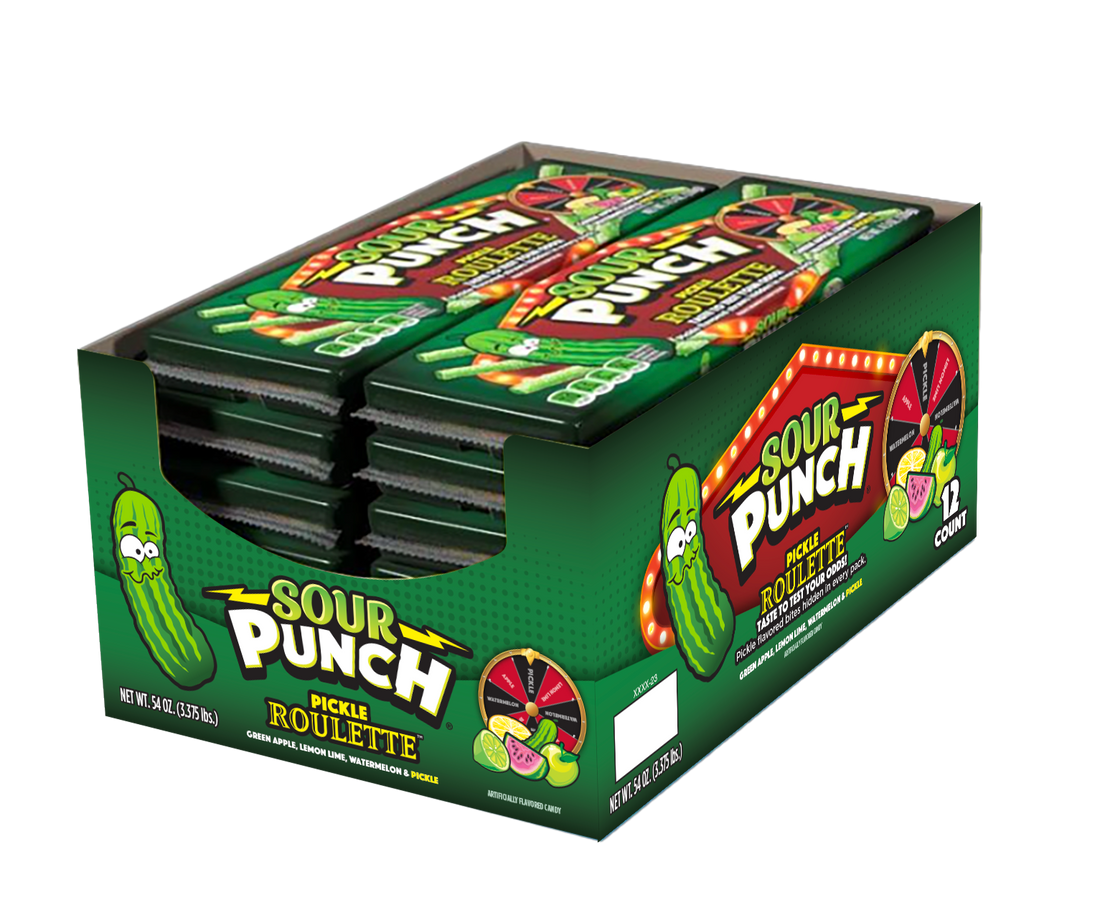 Wholesale Sour Punch Pickle Roulette Straws 4.5 Oz- Bulk
