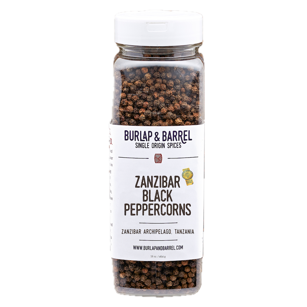 Wholesale Burlap & Barrel Whole Zanzibar Black Peppercorns 16oz- Bulk