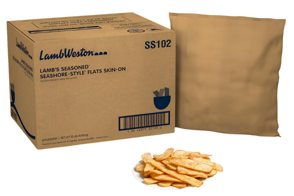 Wholesale Lamb Weston Seasoned Seashore Style Skin-on French Fries 5lb- Bulk