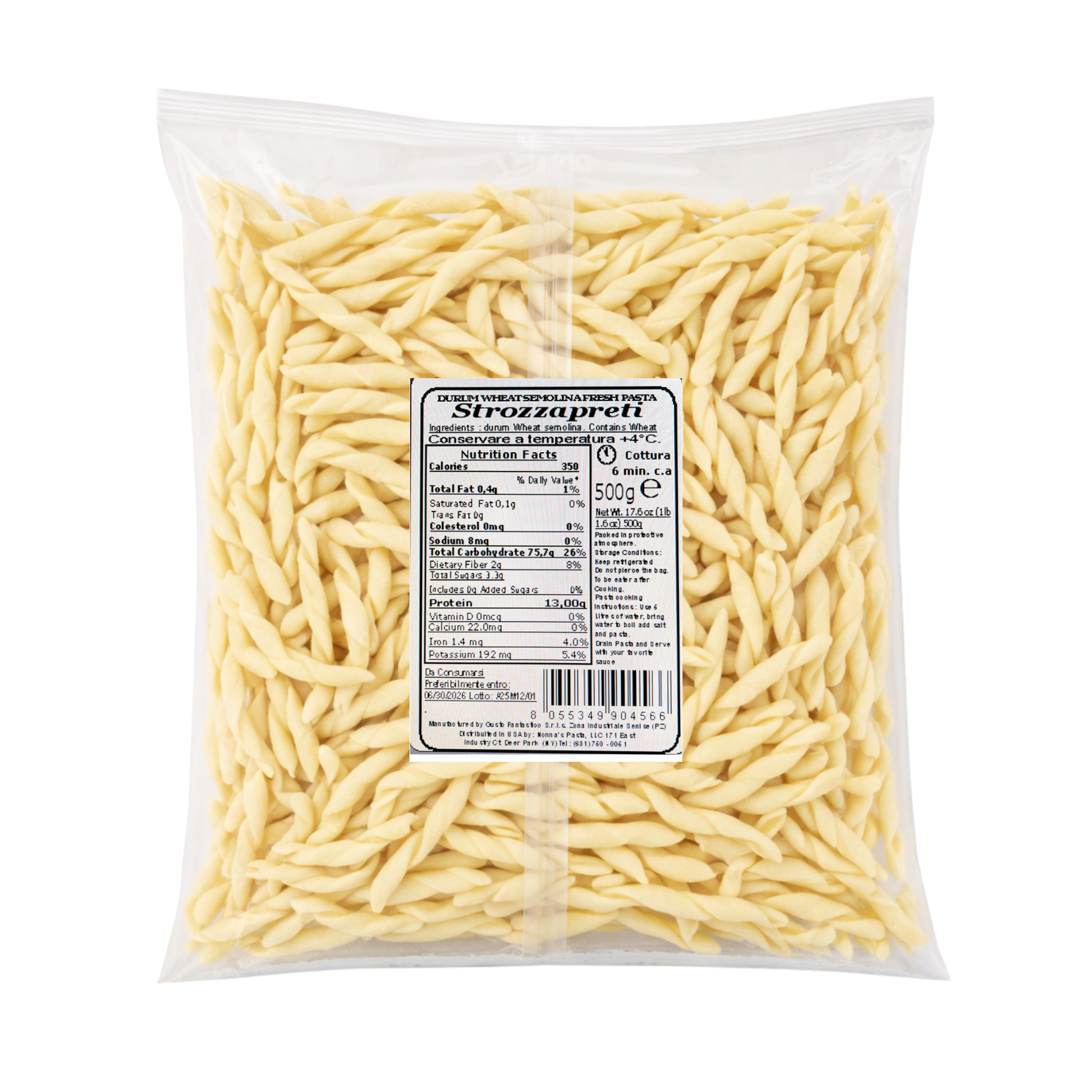 Wholesale Nonna's Fresh STROZZAPRETI Pasta- Bulk