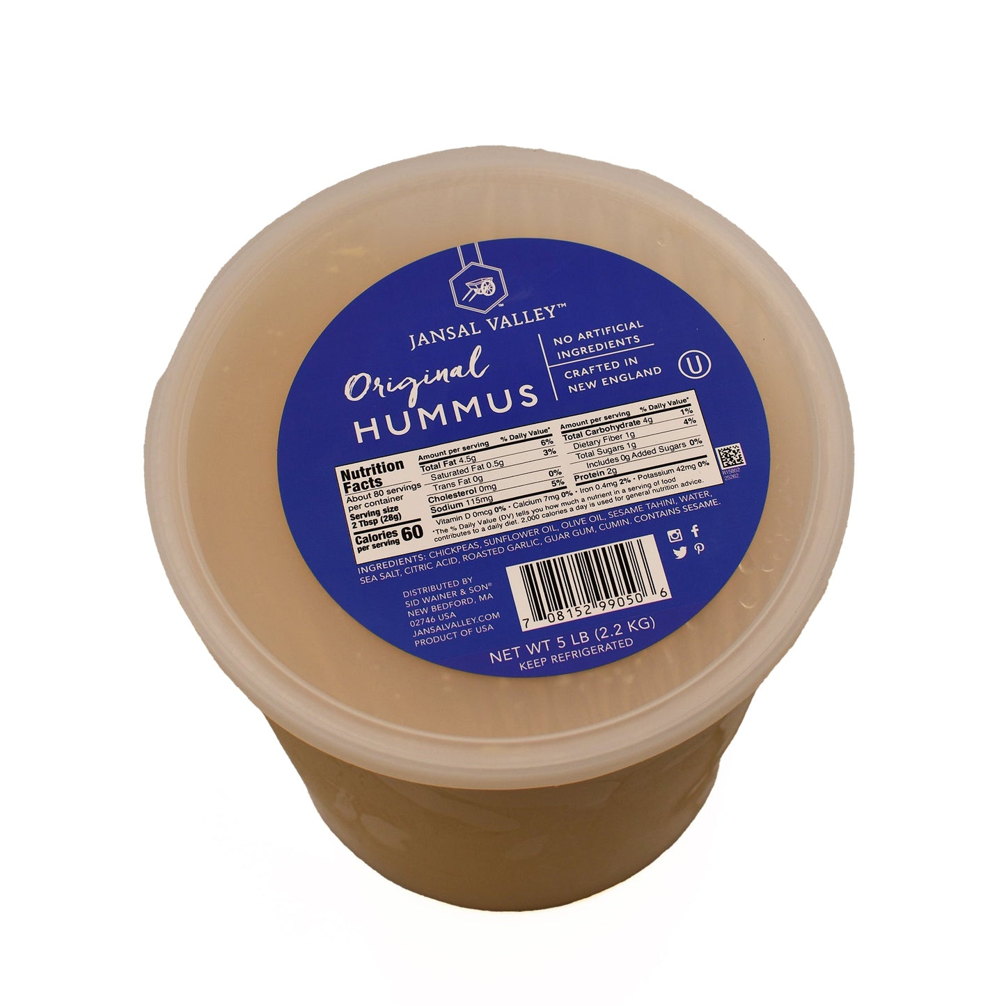 Wholesale Jansal Valley Original Hummus 5lb- Bulk