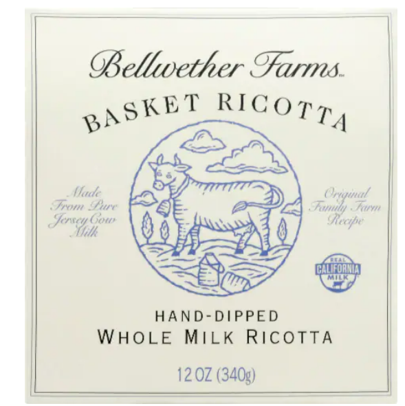 Wholesale Bellwether Sheep Milk Ricotta 56 Oz Box- Bulk