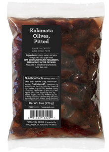 Wholesale Divina Pouches Pitted Kalamata Olives 6oz Bag- Bulk