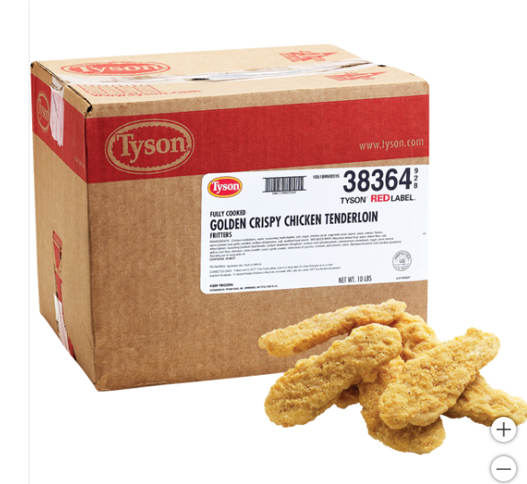 Wholesale Tyson Chicken Tender Fritter Golden 10lb- Bulk