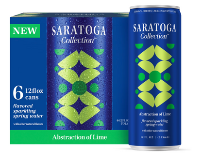 Wholesale Saratoga Collection, Lime Flavored Sparkling Water, Abstraction of Lime, 12 fl oz (Case of 24)-24ct Case Bulk