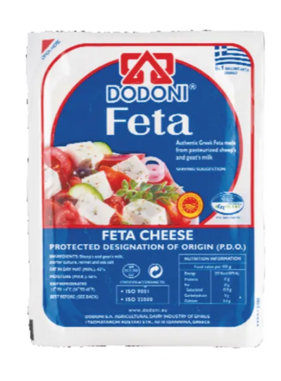 Wholesale Dodoni Greek Feta Cheese 7oz Wedge- Bulk