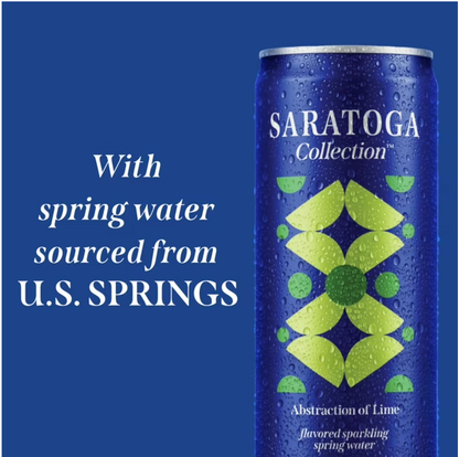 Wholesale Saratoga Collection, Lime Flavored Sparkling Water, Abstraction of Lime, 12 fl oz (Case of 24)- Bulk