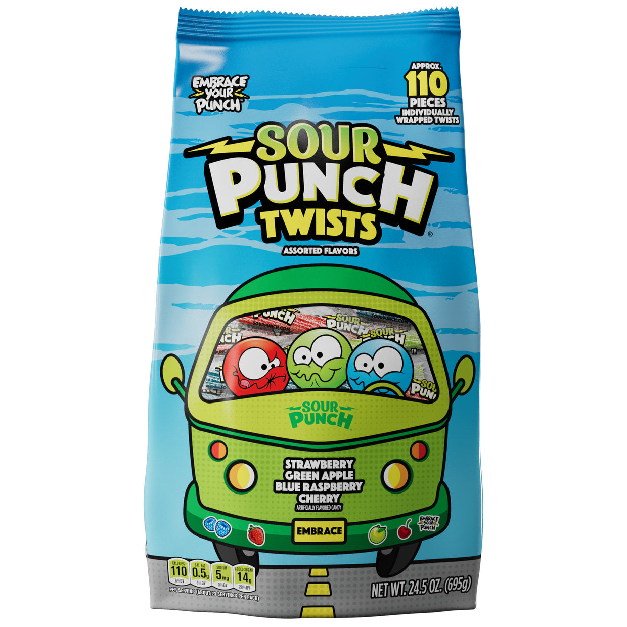 Wholesale Sour Punch Twists Gusseted Bag 24.5 oz- Bulk