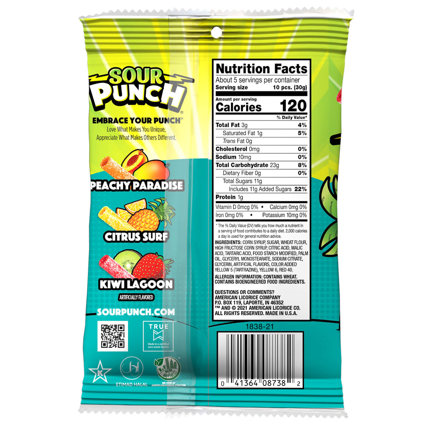 Wholesale Sour Punch Bites® Tropical Blends Hanging 5oz Bag- Bulk