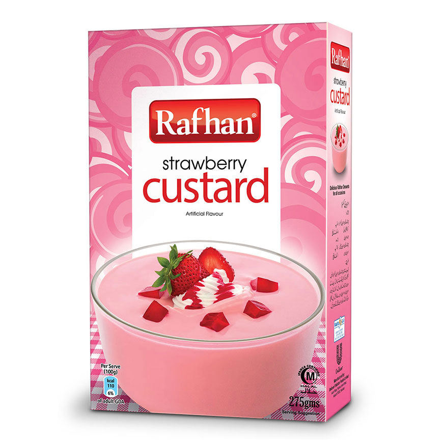 Wholesale Rafhan Strawberry Custard Powder 275g- Bulk