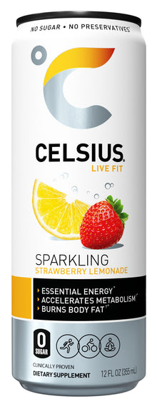 Wholesale Celsius 12/12 Oz Sparkling Strawberry Lemonade- Bulk