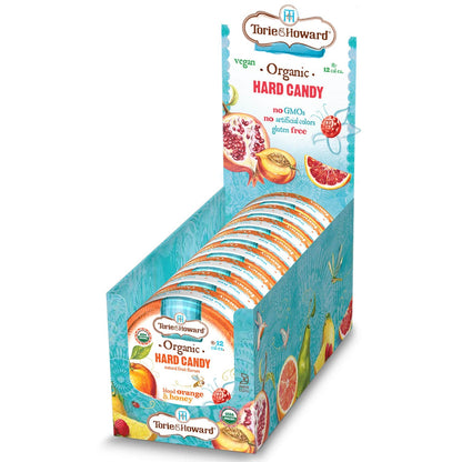 Wholesale Torie & Howard Blood Orange and Honey Organic Hard Candy Tins 2oz Tins- Bulk