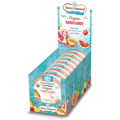 Wholesale Torie & Howard Grapefruit and Tupelo Honey Organic Hard Candy 2oz Tins (8ct Box)- Bulk