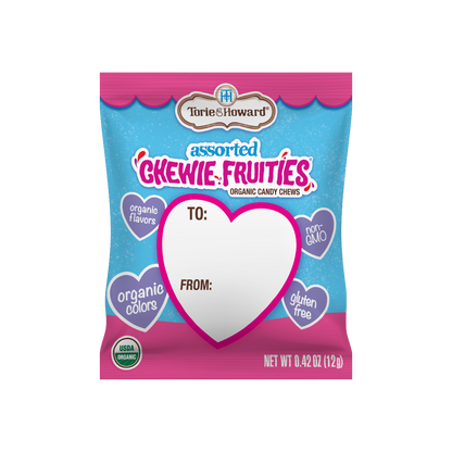 Wholesale Torie & Howard Organic Chewie Fruities® Valentine Candy Assorted Original & Sour Flavors 8.46oz- Bulk