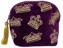 Wholesale Crown Embroidered Cosmetic Bag with Tassel- Bulk
