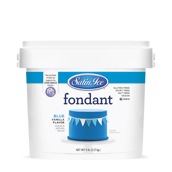Wholesale Satin Ice Each Blue Vanilla Fondant- Bulk