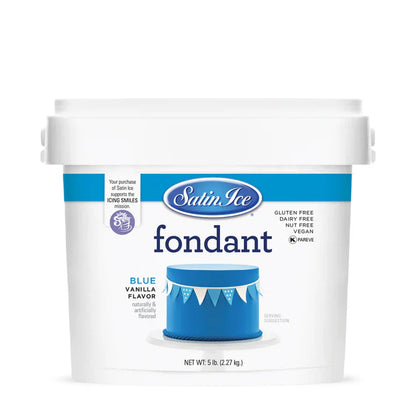Wholesale Satin Ice Each Blue Vanilla Fondant- Bulk