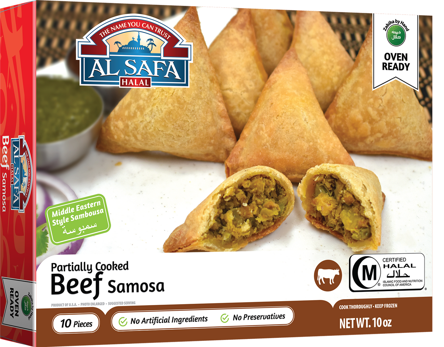 Wholesale Al Safa Halal Beef Samosa 10oz- Bulk