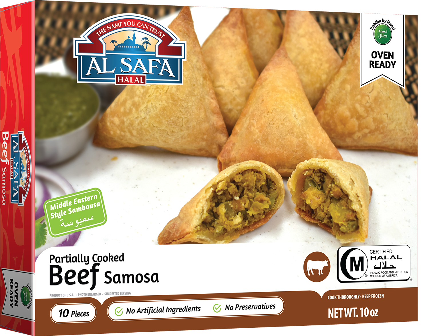 Wholesale Al Safa Halal Beef Samosa 10oz- Bulk