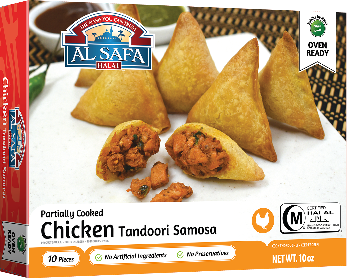 Wholesale Al Safa Halal Chicken Tandoori Samosa 10oz- Bulk