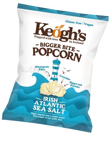 Wholesale Keogh's Irish Atlantic Sea Salt Popcorn, 4.5 OZ Bag, Authentic Snack- Bulk