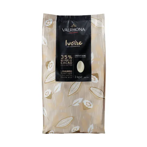 Wholesale Valrhona Each Ivoire White Chocolate Feves 35%- Bulk