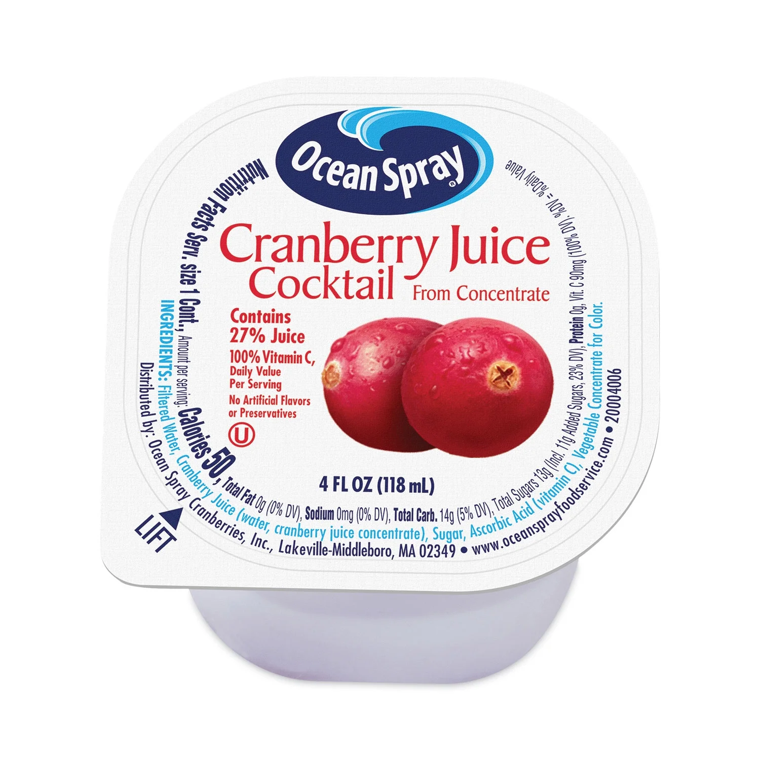 Wholesale Ocean Spray Case Diet Cranberry Juice No Thaw 4Oz- Bulk
