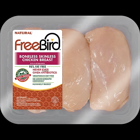 Wholesale Freebird Chicken Antibiotic Free Chicken Breast Boneless, Skinless Thin- Bulk