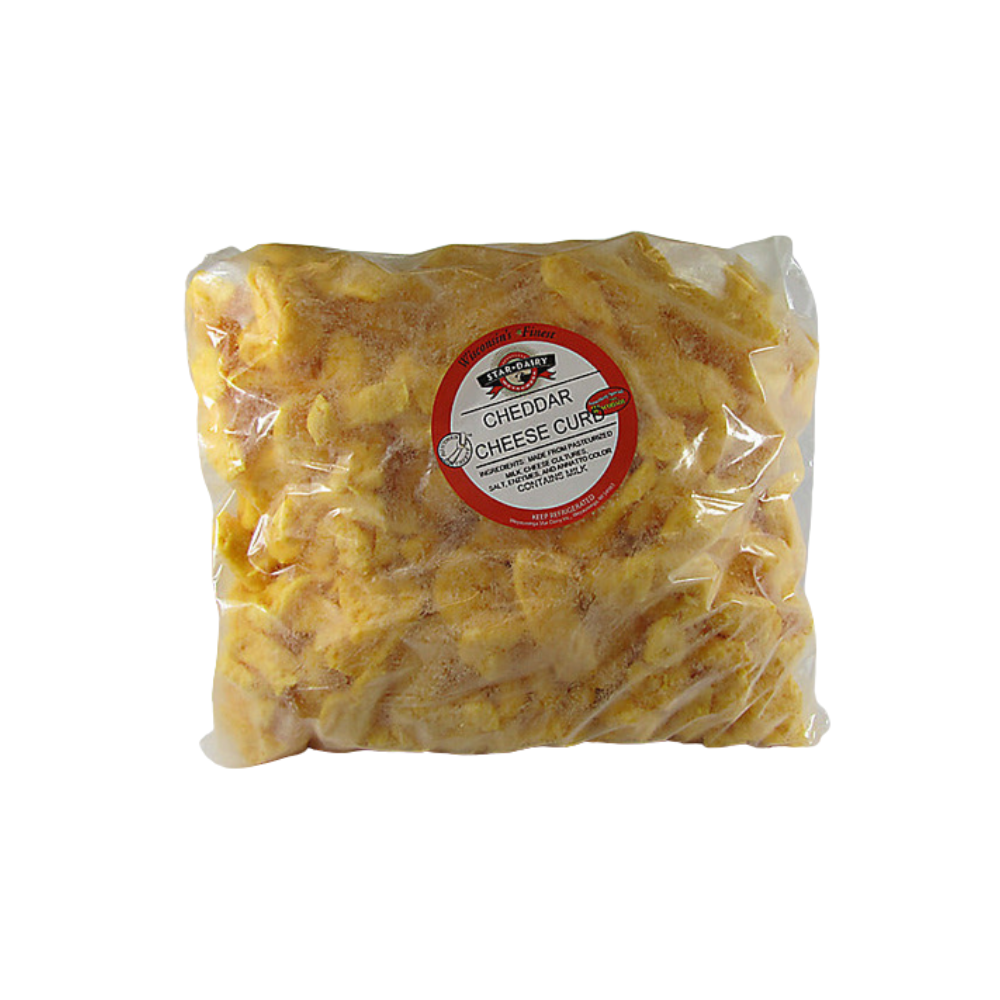 Wholesale Weyauwega Cheddar Cheese Curd Colored 5 lbs Bag-2ct Case Bulk