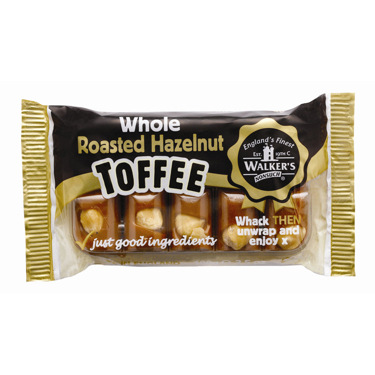 Wholesale Walker's Nonsuch Tray, Roasted Hazelnut Bars 3.5oz (100g)- Bulk