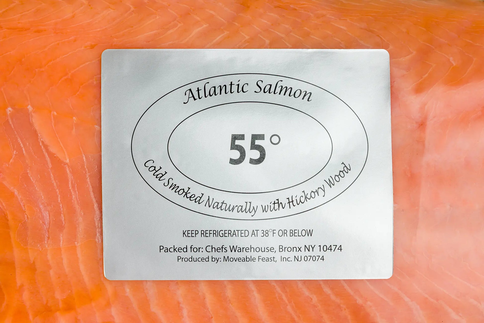 Wholesale 55 Degrees Smoked Salmon Silver Label Fresh Sliced- Bulk