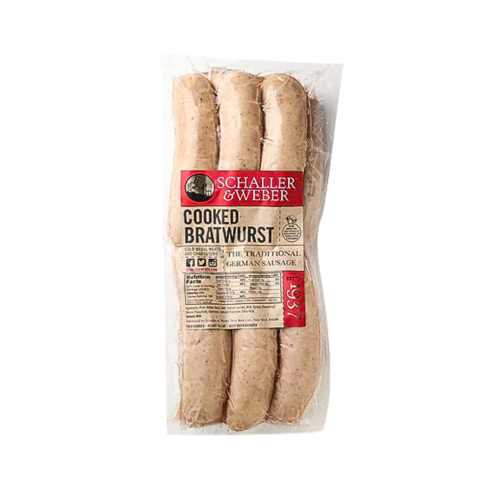 Wholesale Schaller&Weber Case 5:1 Cooked Bratwurst- Bulk
