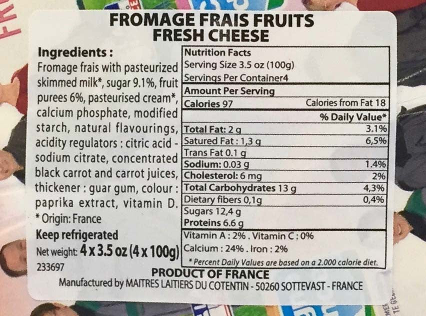 Wholesale Fromages Frais Aux Fruits 400G- Bulk