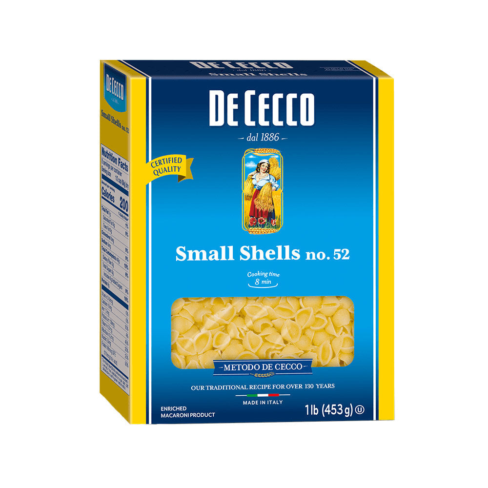 Wholesale De Cecco Case Small Shells Pasta #52- Bulk