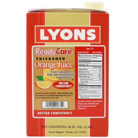 Wholesale Readycare Case Orange Juice Nutritional Drink Nectar Consistency- Bulk