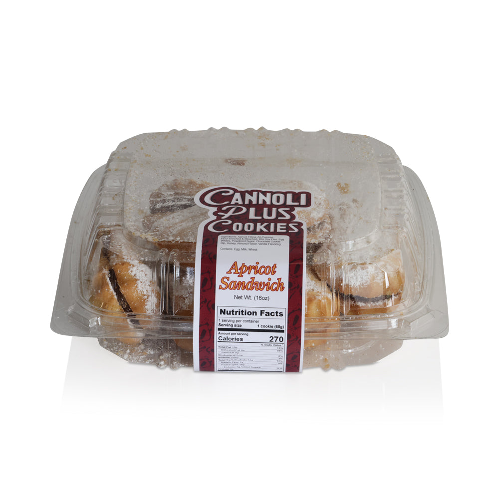 Wholesale Cannoli Plus Case Apricot Powdered Sandwich Cookie- Bulk