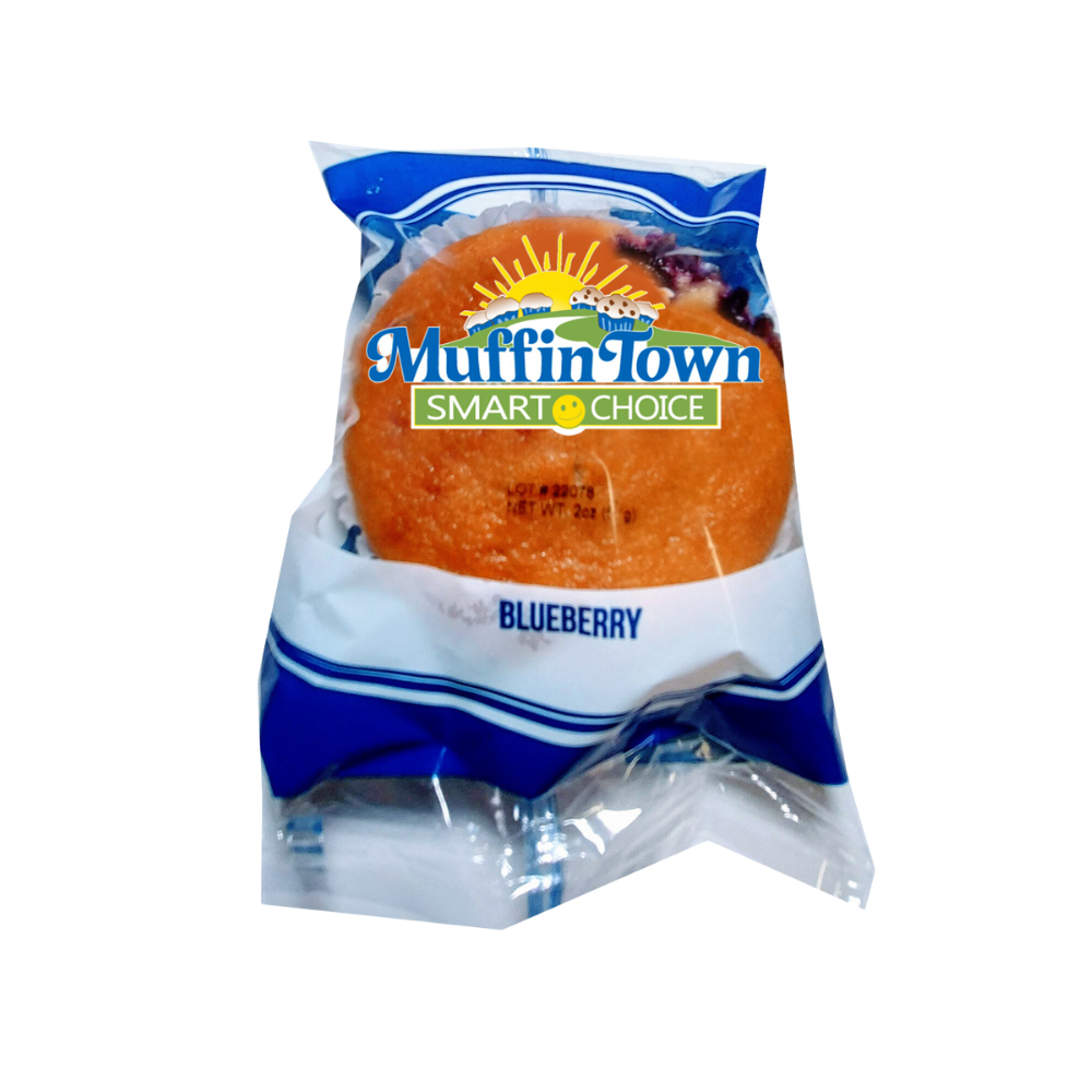 Wholesale Muffin Town Case 2Oz Whole Grain Blueberry Muffin Individually Wrap- Bulk