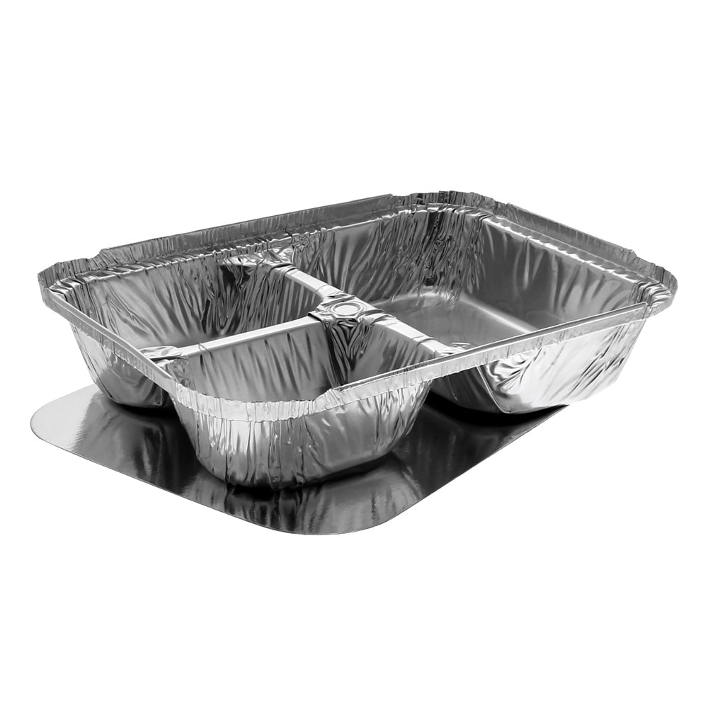 Wholesale Handi-Foil Case 3 Compartment Aluminum Pan With Lid- Bulk