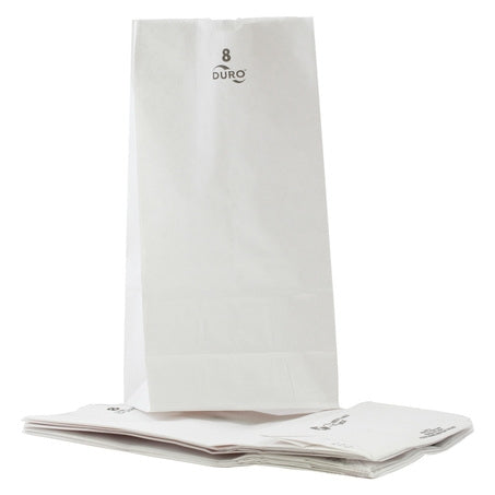 Wholesale Duro Case #8 White Paper Bag- Bulk