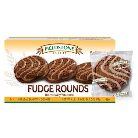 Wholesale Fieldstone Case Fudge Sandwhich Cookies Individually Wrapped- Bulk