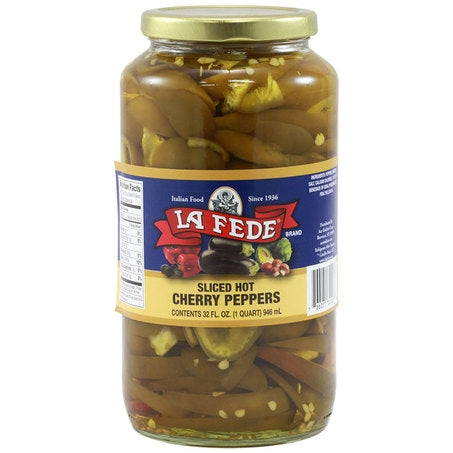 Wholesale La Fede Case Hot Cherry Pepper Slices- Bulk