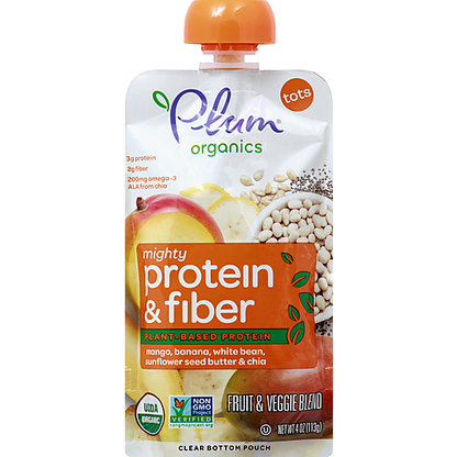 Wholesale Plum Organics Mighty Protein & FiberMango Banana White Bean Sunflower Seed Butter Chia 4.0oz- Bulk
