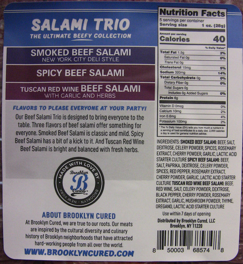 Wholesale Bc Beef Salami Trio- Bulk
