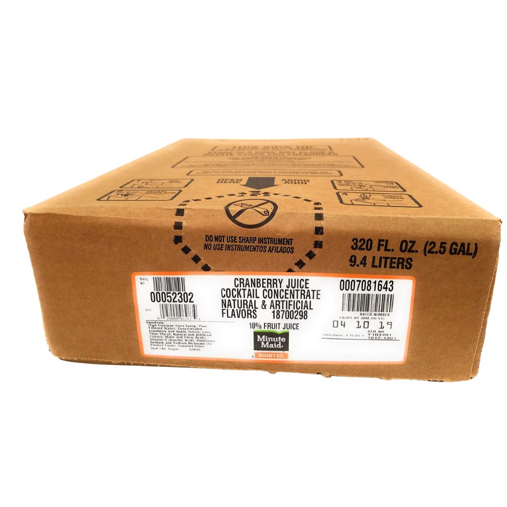 Wholesale Minute Maid Bag In A Box Cranberry Juice Syrup | 2.5 gl bib- Bulk