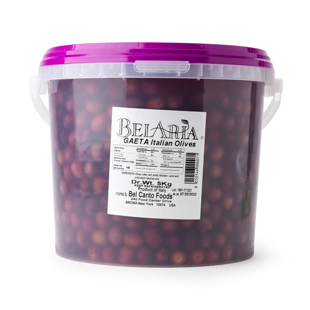 Wholesale BelAria Italian Gaeta Olives 5kg- Bulk