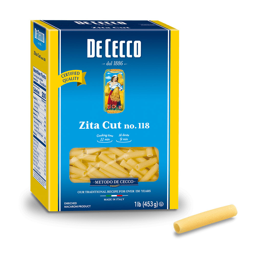 Wholesale De Cecco Case Ziti Cut Pasta #118- Bulk