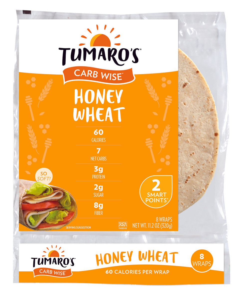Wholesale Tumaros Low Carb Wraps 8' Hny Wheat- Bulk