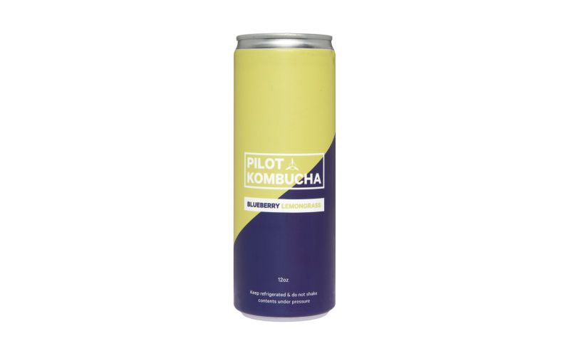Wholesale Pilot Kombucha Organic Blueberry Lemongrass Kombucha 12 Oz Can- Bulk