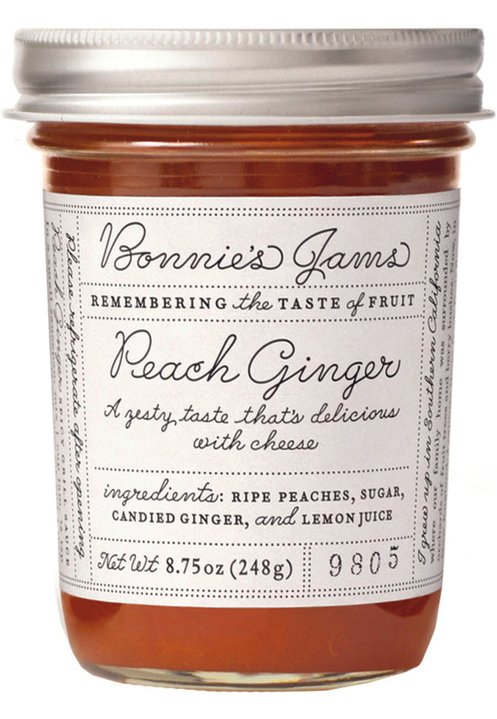Wholesale Bonnie`S Peach Ginger Jam- Bulk